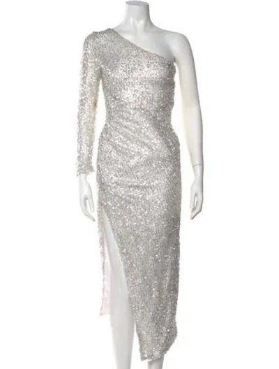 Pre-owned Galvan One-shoulder Long Dress In Multi