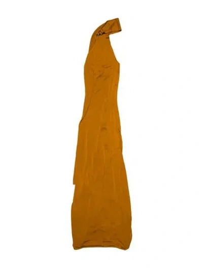 Pre-owned Galvan One-shoulder Long Dress In Neutral