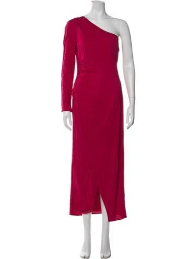 Pre-owned Galvan One-shoulder Long Dress In Pink