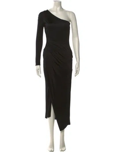 Pre-owned Galvan One-shoulder Long Dress W/ Tags In Black