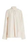 Galvan Paintress Satin Shirt In Ivory