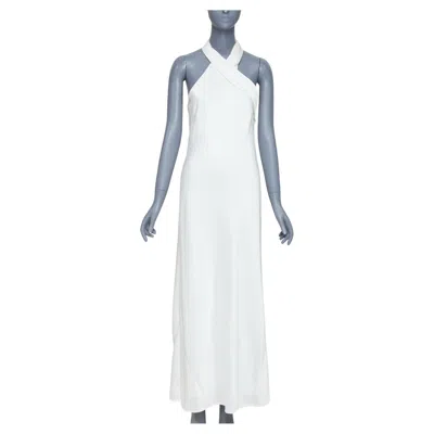Pre-owned Galvan Pandora Bridal Satin Midi Dress Fr38 S In Gray