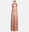 Galvan Pandora Satin Gown In Pink