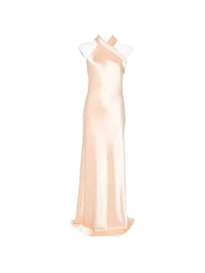 Galvan Pandora Satin Gown In Pink