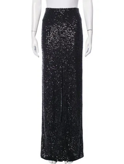 Pre-owned Galvan Patterned Long Skirt In Black