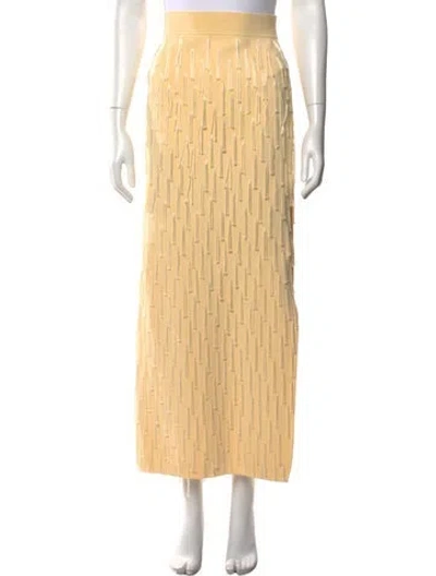Pre-owned Galvan Patterned Long Skirt In Yellow