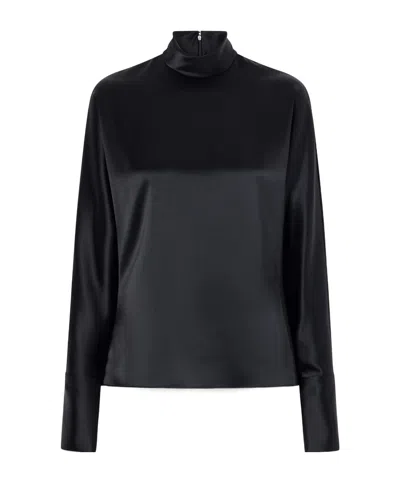 Galvan Phoenix Satin Shirt In Black