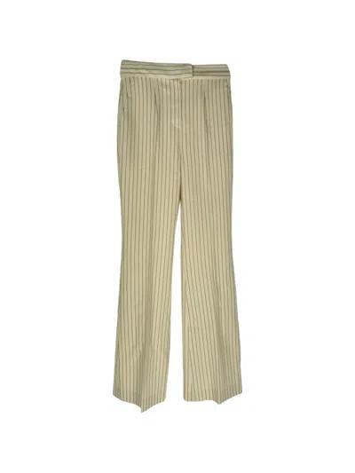Pre-owned Galvan Pinstripe Tailored Trousers In Neutrals