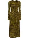 Galvan Printed Dress In Green