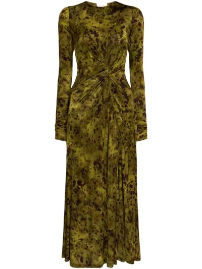 Galvan Printed Dress In Green