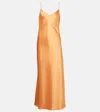 Galvan Provence Satin Slip Dress In Gold