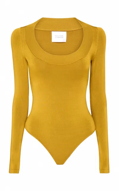 Galvan Sasha Ballet Bodysuit In Olive