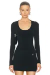 Galvan Sasha Ballet Neck Bodysuit In Black