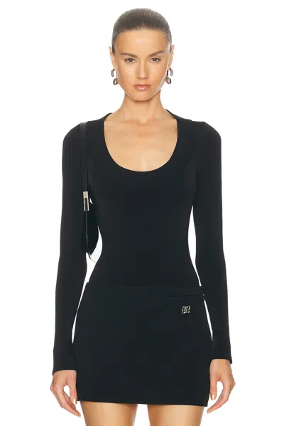 Galvan Sasha Ballet Neck Bodysuit In Black