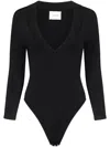 Galvan Sasha Scoop-neck Bodysuit In Black