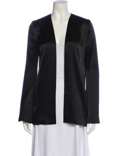 Pre-owned Galvan Satin Blazer In Black