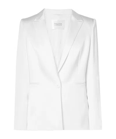 Galvan Satin Blazer In White