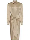 Galvan Satin Dress In Neutral