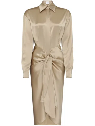 Galvan Satin Dress In Neutral