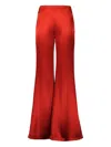 Galvan Satin Flared Trousers In Red
