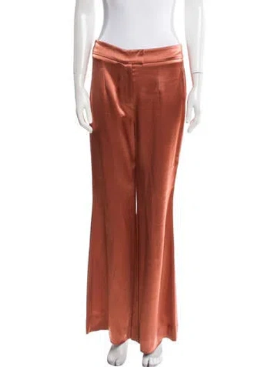 Pre-owned Galvan Satin Wide Leg Pants In Orange