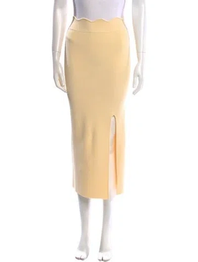 Pre-owned Galvan Scalloped Accent Midi Length Skirt In Neutral