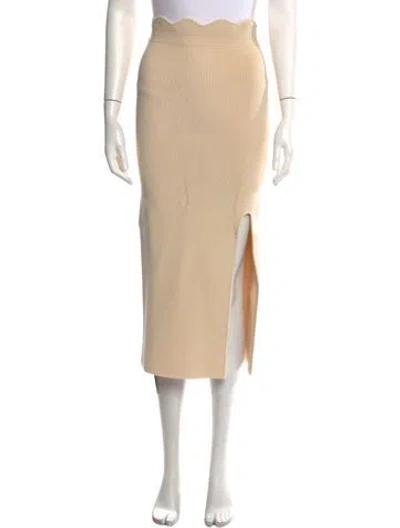 Pre-owned Galvan Scalloped Accent Midi Length Skirt In Neutral