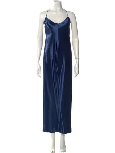 Pre-owned Galvan Scoop Neck Jumpsuit In Blue