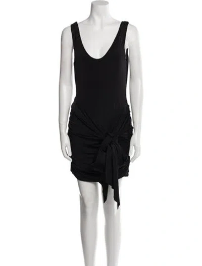 Pre-owned Galvan Scoop Neck Mini Dress W/ Tags In Black