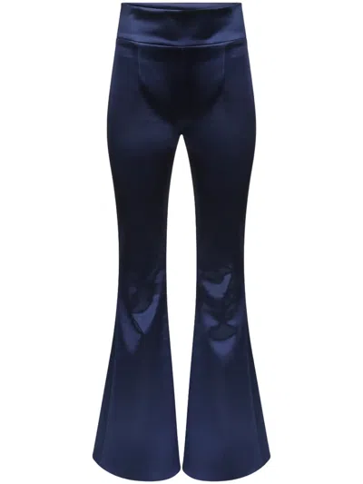 Galvan Atruvia Flared-leg Satin Trousers In Blue