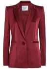 Galvan Satin Single-breasted Blazer In Brown