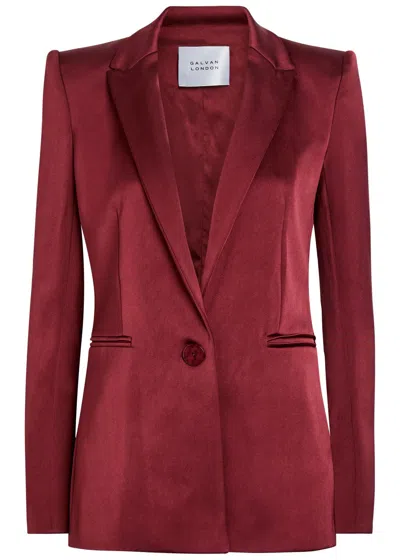 Galvan Sculpted Satin Blazer In Brown
