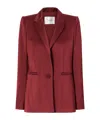 Galvan Satin Single-breasted Blazer In Brown