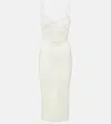 Galvan Sculpted Spiral Midi Dress In Pearl