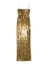 Galvan Sequin Bandeau Gown Maxi Dress In Gold