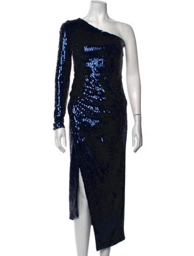 Pre-owned Galvan Sequin Midi Length Dress In Black