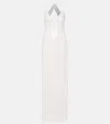 Galvan Sequined Halterneck Gown In White