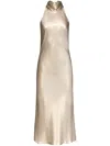 Galvan Sienna Halterneck Dress In Gold