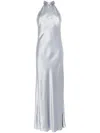 Galvan Sienna Long Dress In Blue