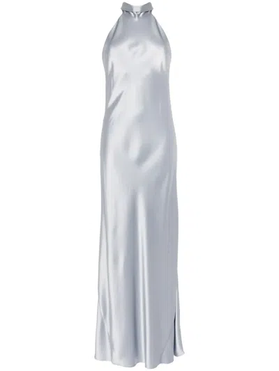 Galvan Sienna Long Dress In Blue