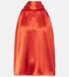 Galvan Sienna Satin Top In Brown