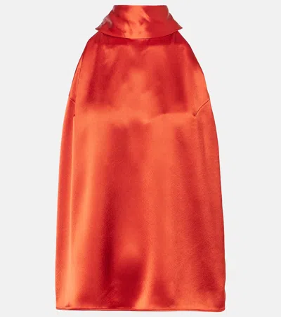Galvan Sienna Satin Top In Brick