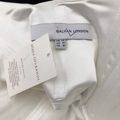 Pre-owned Galvan Signature Satin Jumpsuit In Cream Top With Black Pants In White