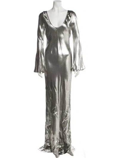 Pre-owned Galvan Silk Long Dress