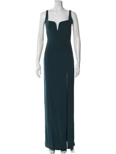 Pre-owned Galvan Silk Long Dress In Blue