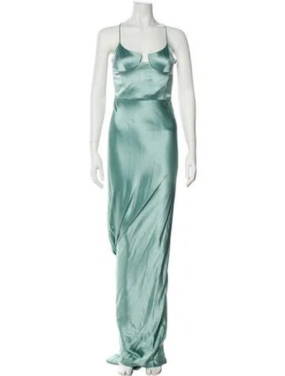 Pre-owned Galvan Silk Long Dress In Multi