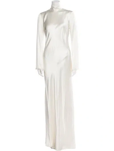 Pre-owned Galvan Silk Long Dress In Neutral