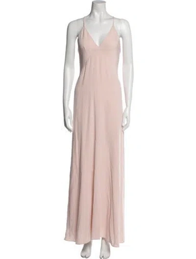 Pre-owned Galvan Silk Long Dress In Pink