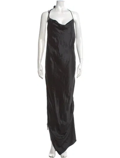 Pre-owned Galvan Silk Long Dress W/ Tags In Black