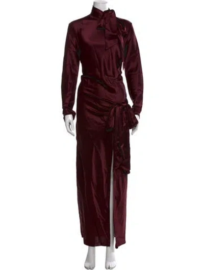 Pre-owned Galvan Silk Long Dress W/ Tags In Burgundy